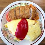 オムライス メンチ付き(洋食 一新亭(イッシンテイ))