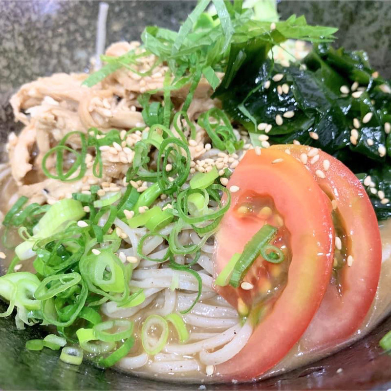 冷や汁そば(à la 麓屋 （あら ふもとや）)