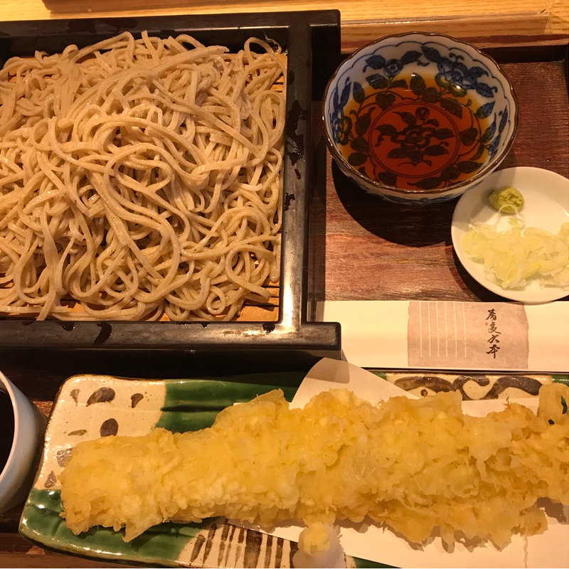 穴子天ぷらとせいろ蕎麦(蕎麦六本)