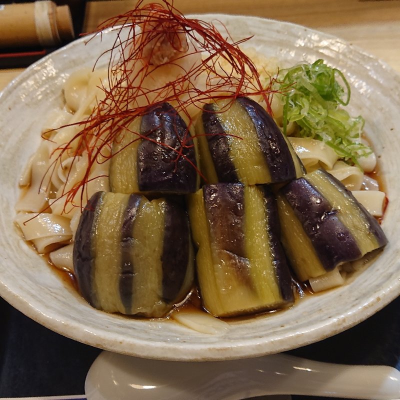 冷やし茄子きしめん(手打麺処 まるいち )