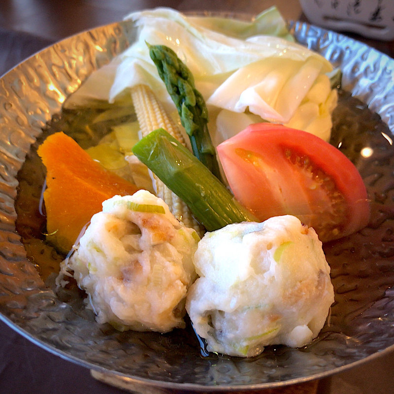 焼穴子団子鍋 オリーブオイル(女川温泉　華夕美 )