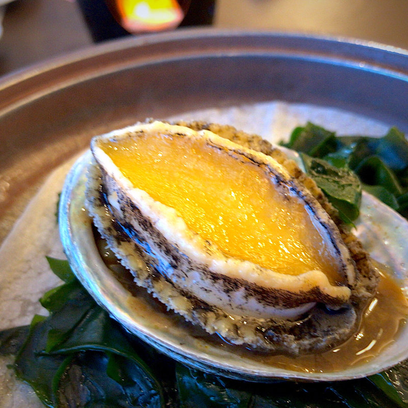 鮑の陶板焼き(女川温泉　華夕美 )