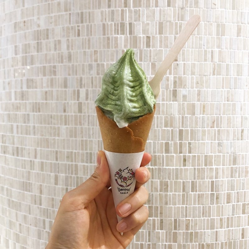 抹茶豆乳ソフトクリーム(一〇八抹茶茶廊 グランツリー武蔵小杉店)