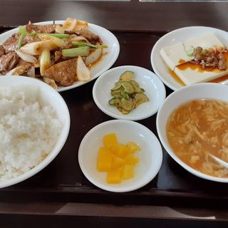 レバーとネギ炒めランチ　(台湾料理　四季紅 館林店 )