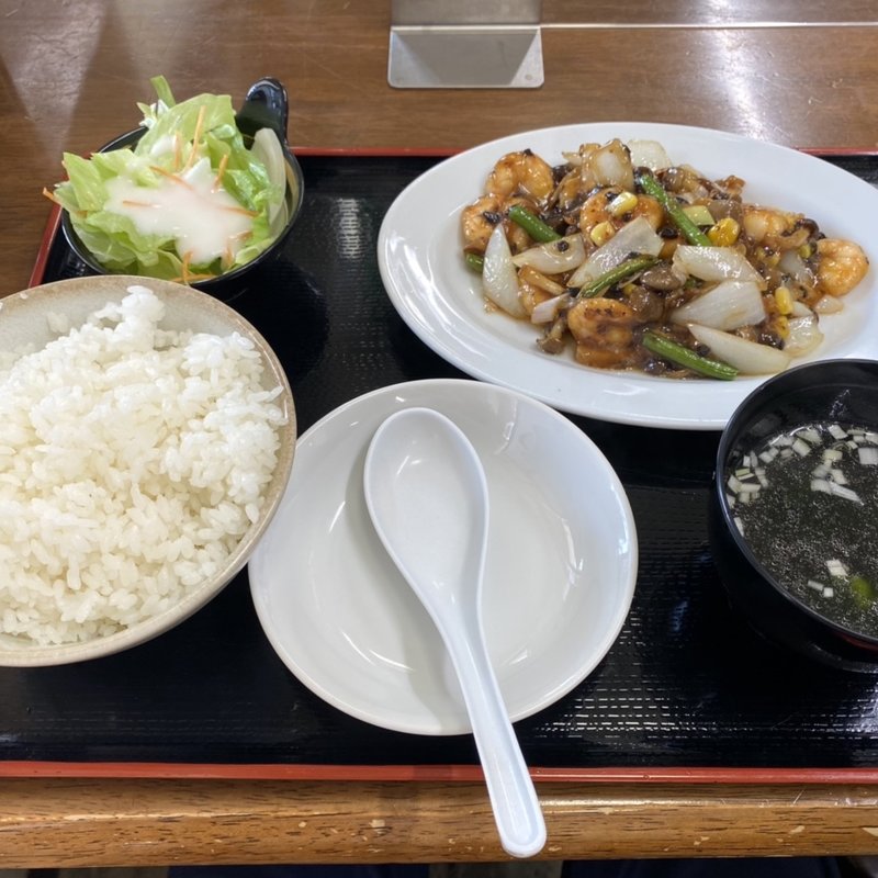 黒酢エビ炒めランチ(割烹かたやま )