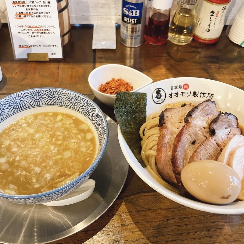 上辛つけそば（並盛り）(自家製麺オオモリ製作所壬生店)