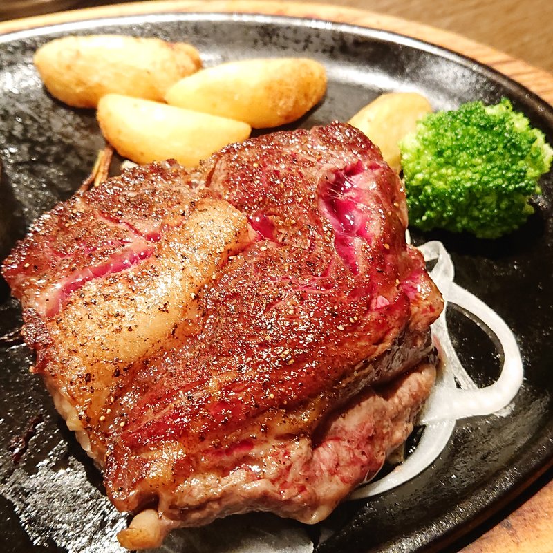 リブロースのビフテキ(150g)(ステーキ＆サラダバー食べ放題 あさくま)