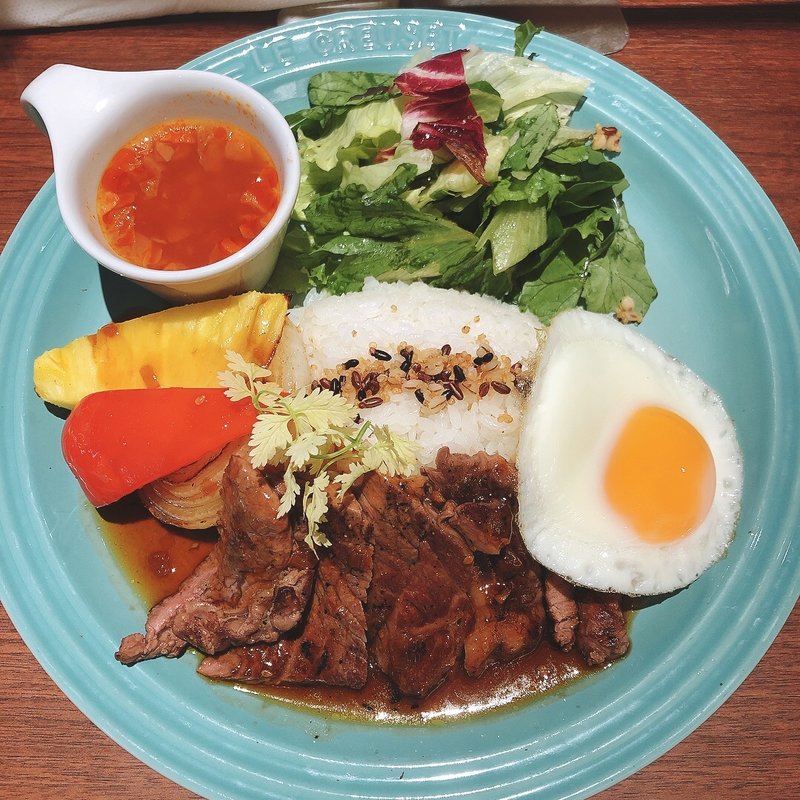 リブロースステーキロコモコセット(むさしの森珈琲 武蔵野西久保店)