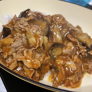 麻婆茄子丼(自宅)