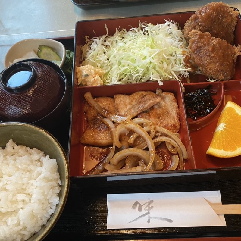 生姜焼とヒレカツ定食(とんかつ 籠森)