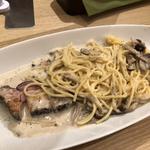 農家のクリームとポルチーニクリームのパスタ