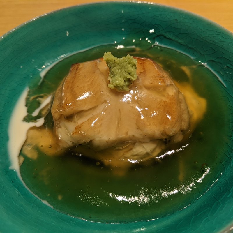 里芋の唐揚げと湯葉と穴子のべっこう餡かけ(みこころや )