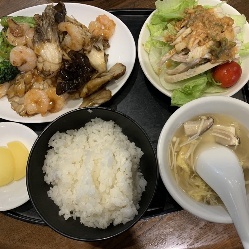 小エビと舞茸のオイスターソース炒めセット(中華れすとらん とらの子 )