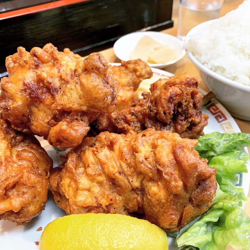 鳥のからあげ定食(大進亭)