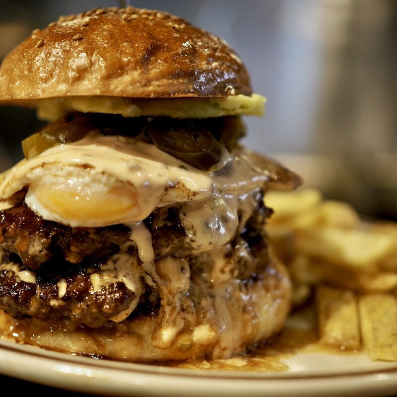 ダブルてりやき+卵+ハラペーニョ+山葵バター(Hyoe's Burgers+Fries)