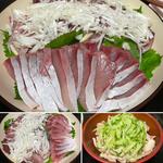 刺身盛合せ＋鶏皮ポン酢(自宅)