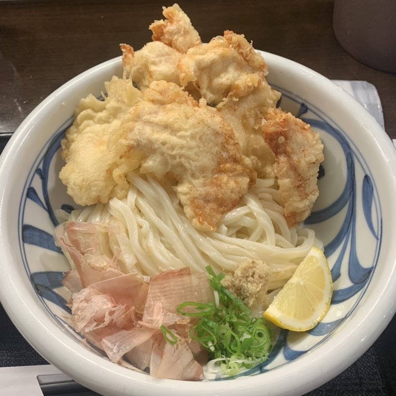 とり天ぶっかけ（皮なし）(饂飩工房 うばら)