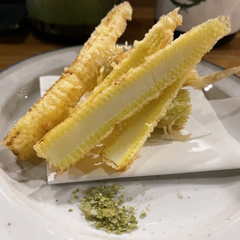 ヤングコーンの天ぷら(百春)