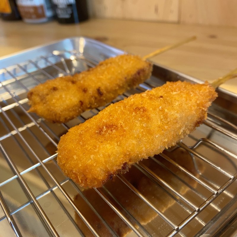 串カツ豚、串カツ牛(串カツ田中 千種店)