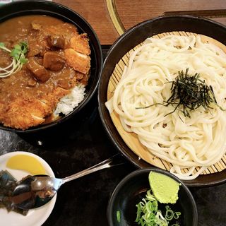 チキンカツカレー丼セット(ざるうどん)(はかたきねやうどん原田店)