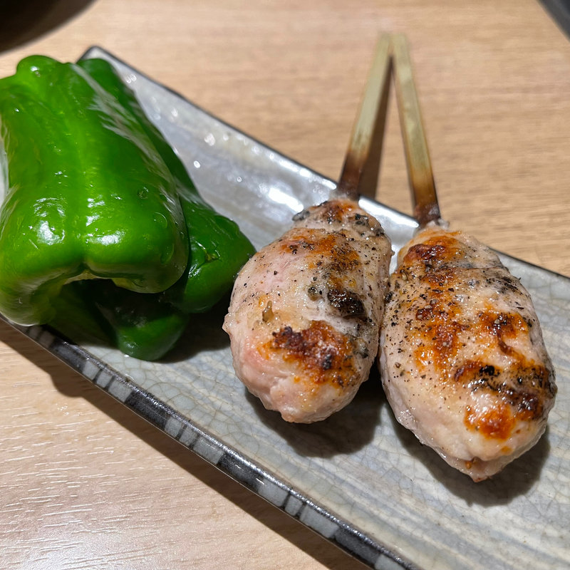 つくね・生ピーマン(焼き鳥 わ家 住吉店)
