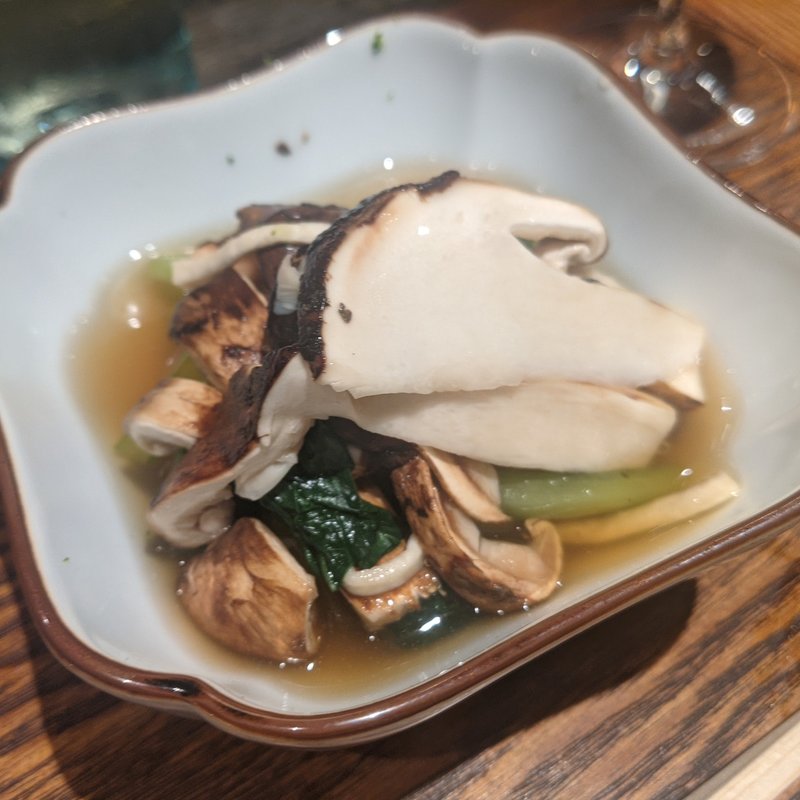 松茸とカマスのお浸し(松陰鶴水)