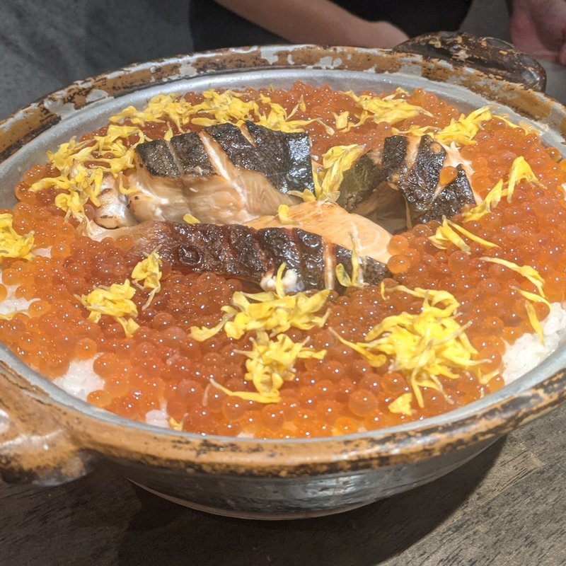 イクラと鮭のご飯(松陰鶴水)