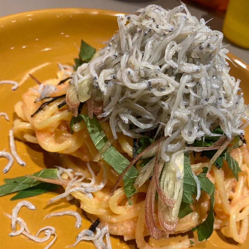 シラスとみょうがとたらこパスタ(Pasta Alba shonan)