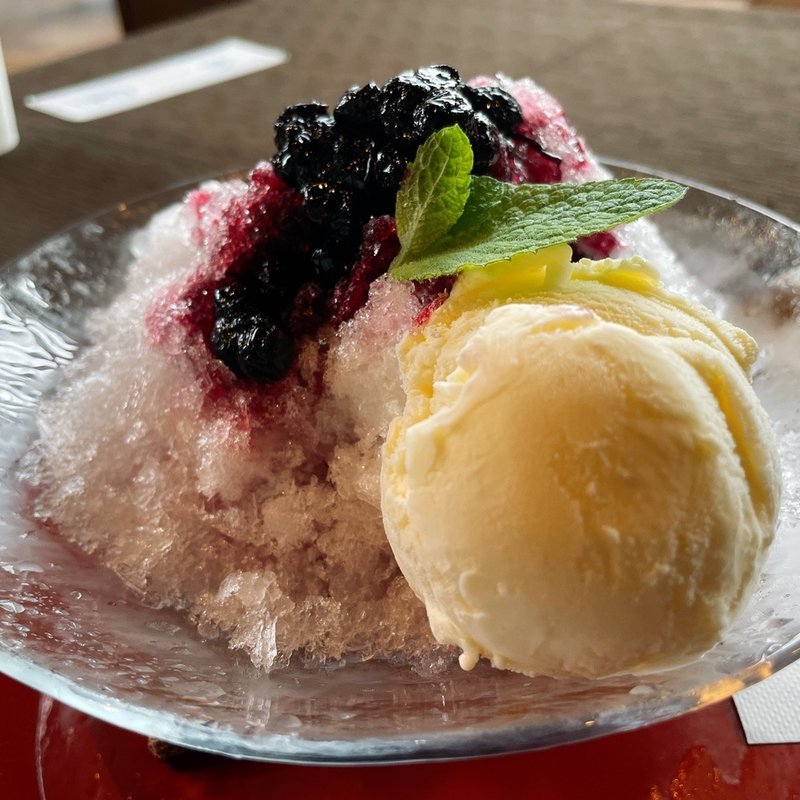 かき氷ときのえね農園のブルーベリー(酒々井まがり家 )