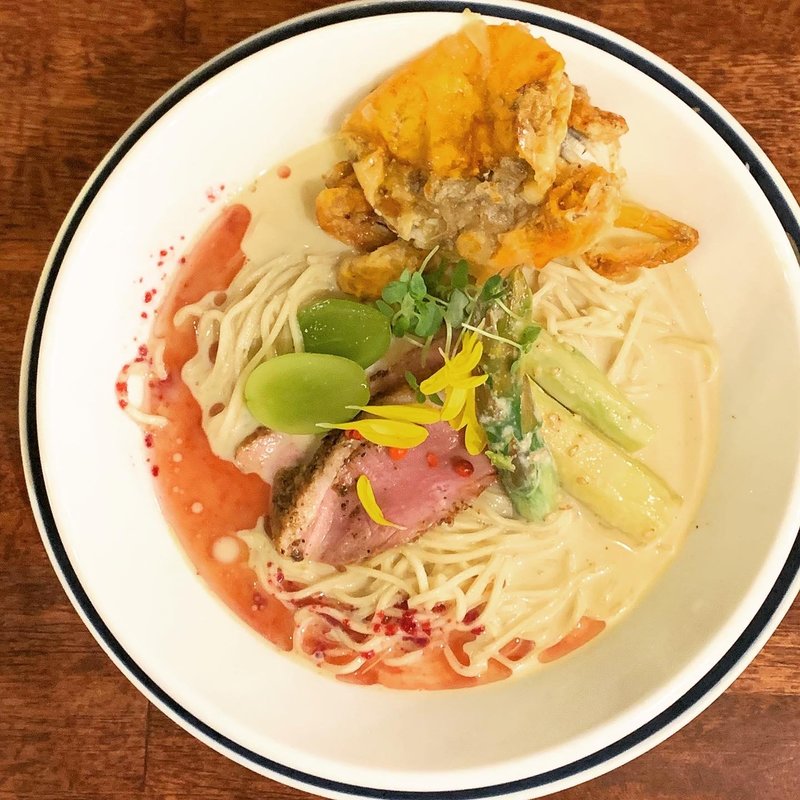 限定　冷やしカニらーめん 最強ソフトシェルクラブ(海老丸らーめん)