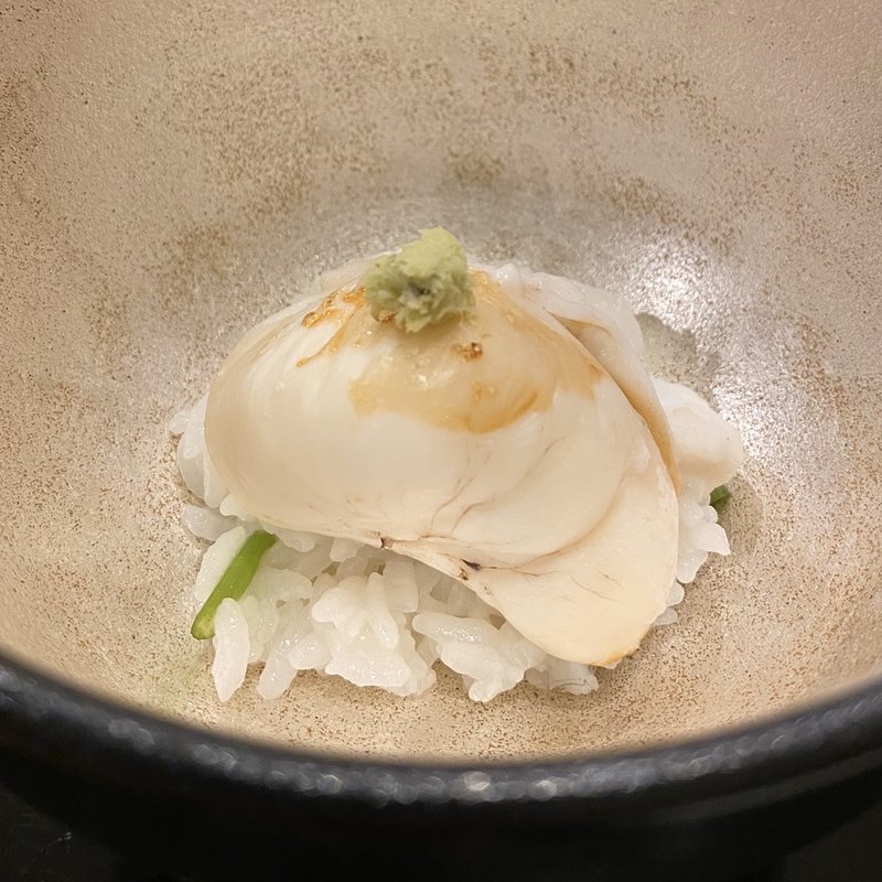 ふぐの白子とふぐの出汁で炊いたおかゆ(あま木 )