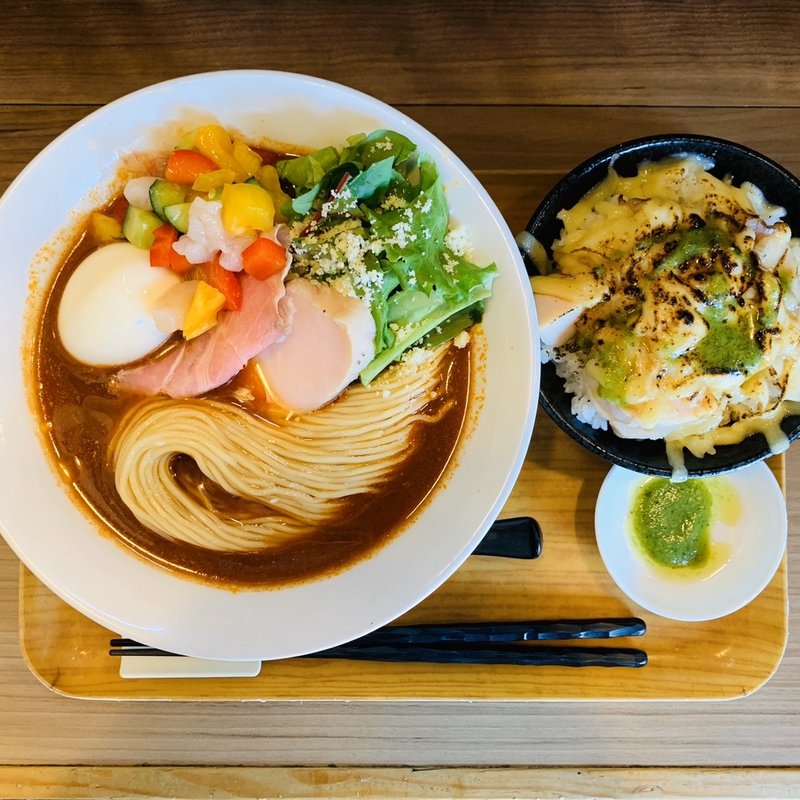 冷製海老トマトのラーメン(ラーメン 健やか)