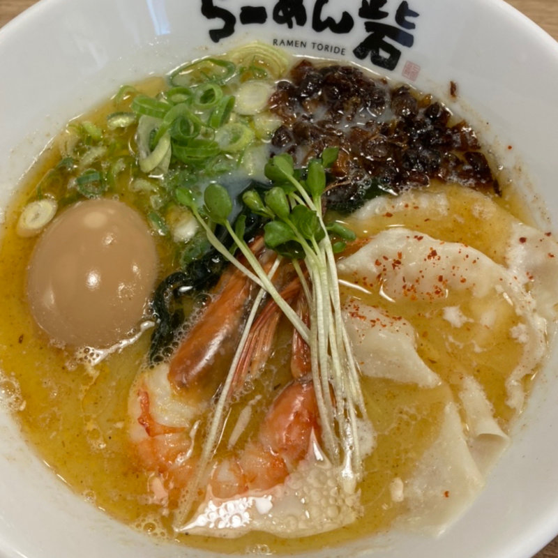 超人的海老潮拉麺セット(らーめん砦 寺田町)