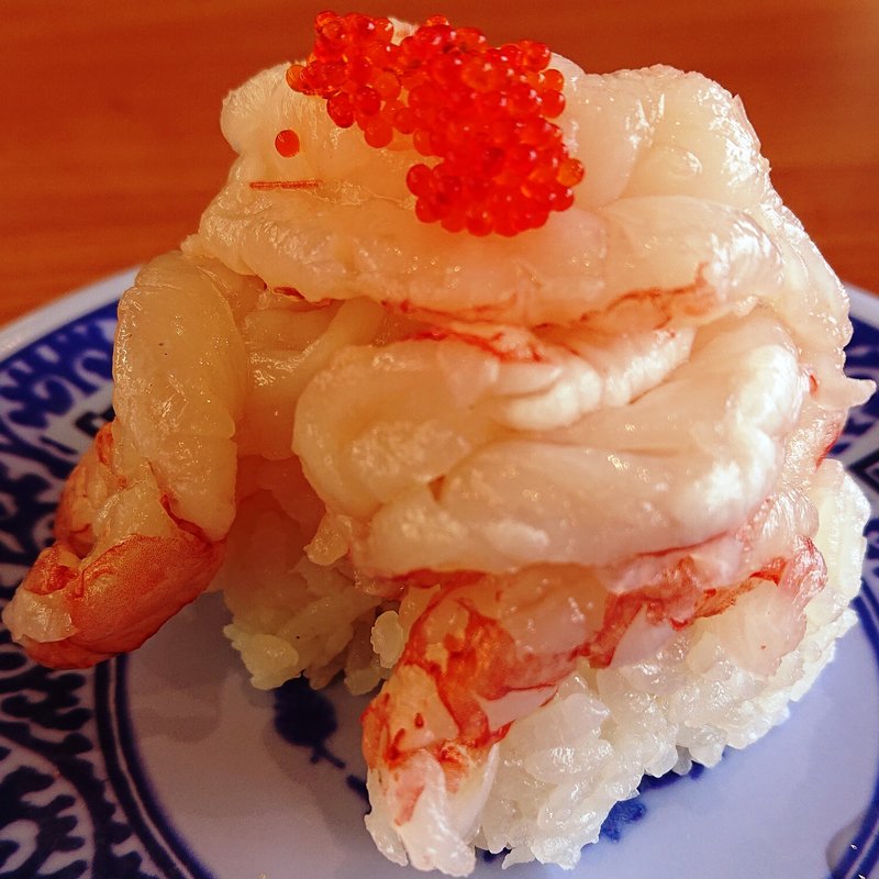特盛！赤えび握り(無添くら寿司 八王子みなみ野店)