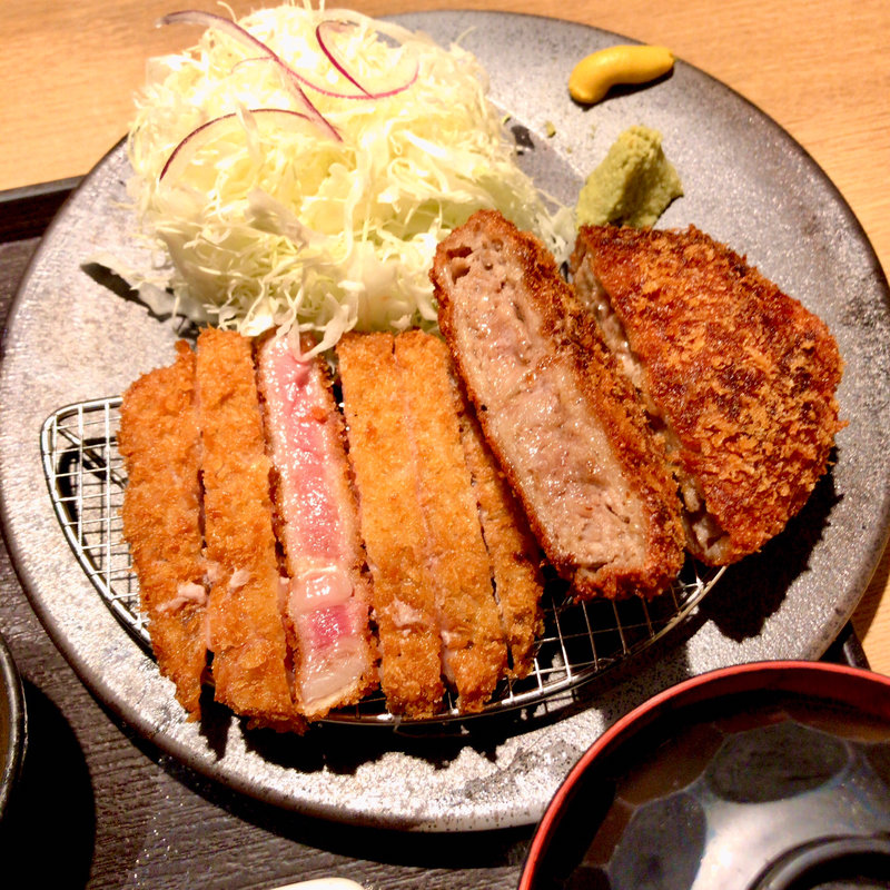 牛リブロースメンチカツ膳 (牛カツ京都勝牛 名古屋伏見)