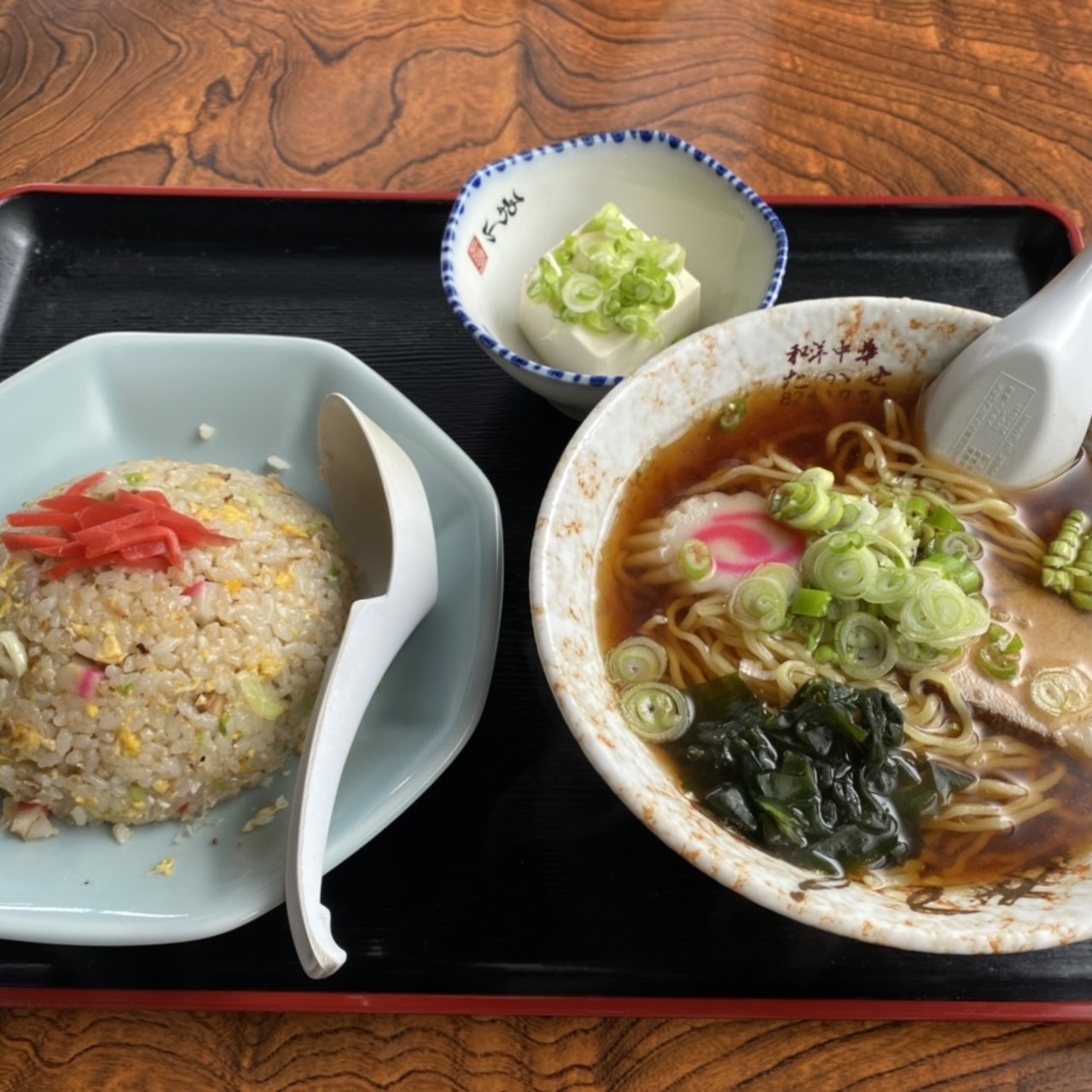 ラーメンとチャーハンのセット写真 レトロ中華 ラーメンチャーハン3点セット 【電子レンジ・食洗機