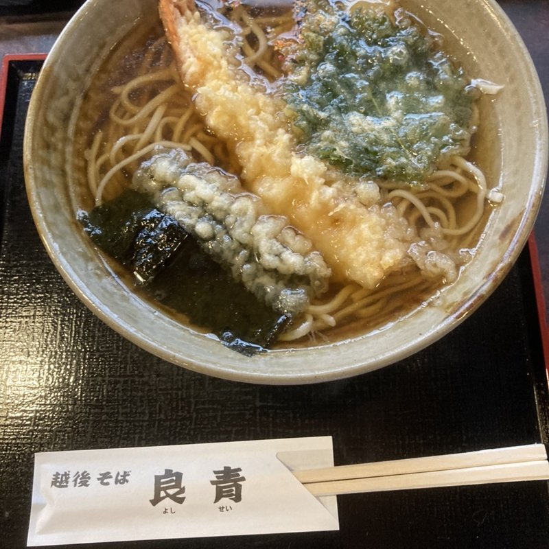 天ぷらそば(越後そば 良青)