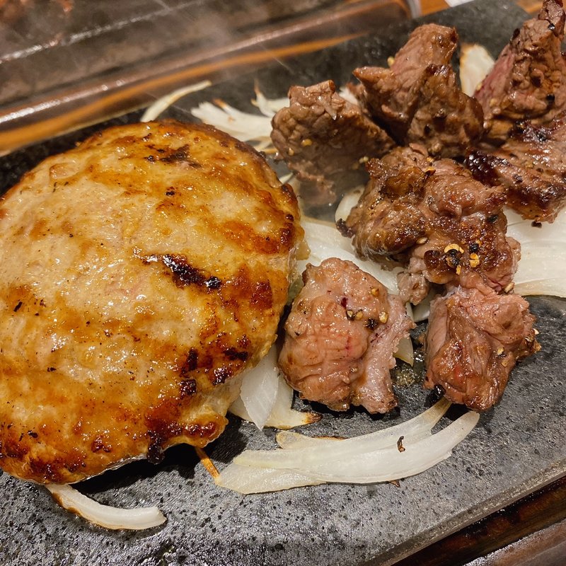 ハンバーグ&ランプ100g(ダイヤモンドステーキ)