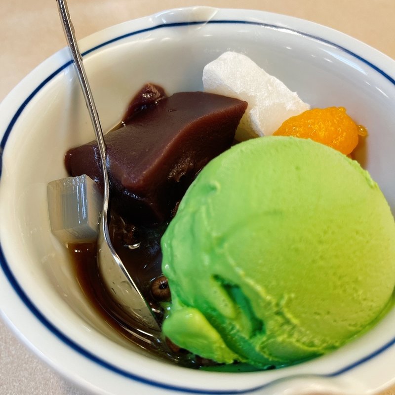 抹茶あんみつ(あんみつ　みはし　上野本店)