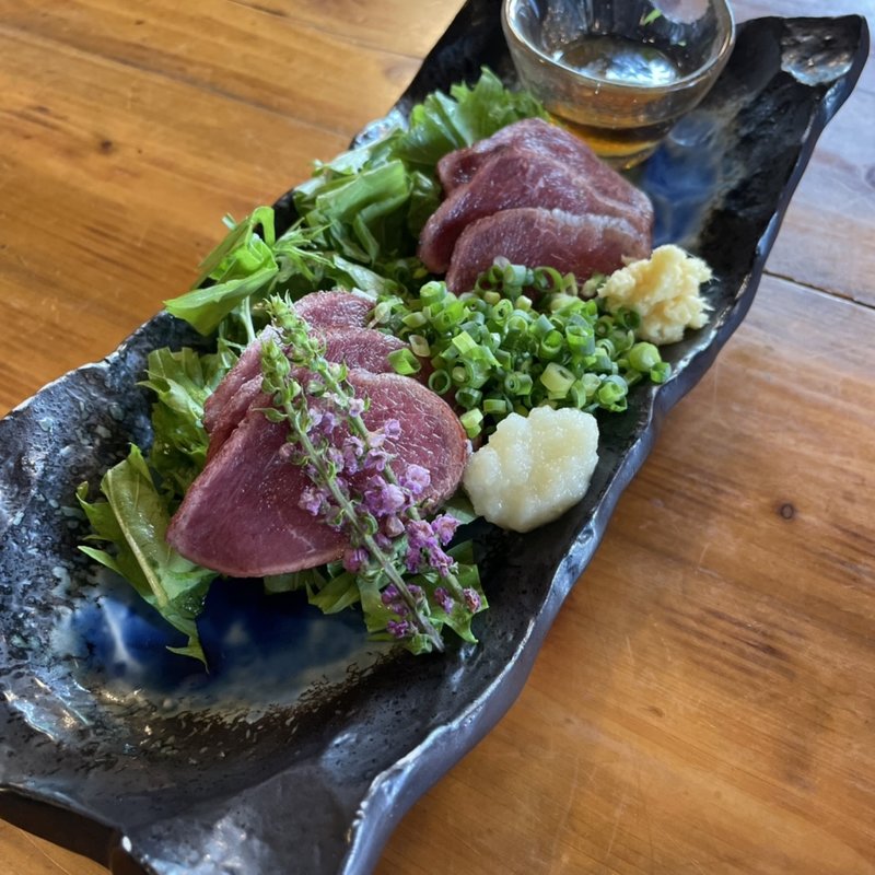 鹿のたたき(手打 金太郎そば)