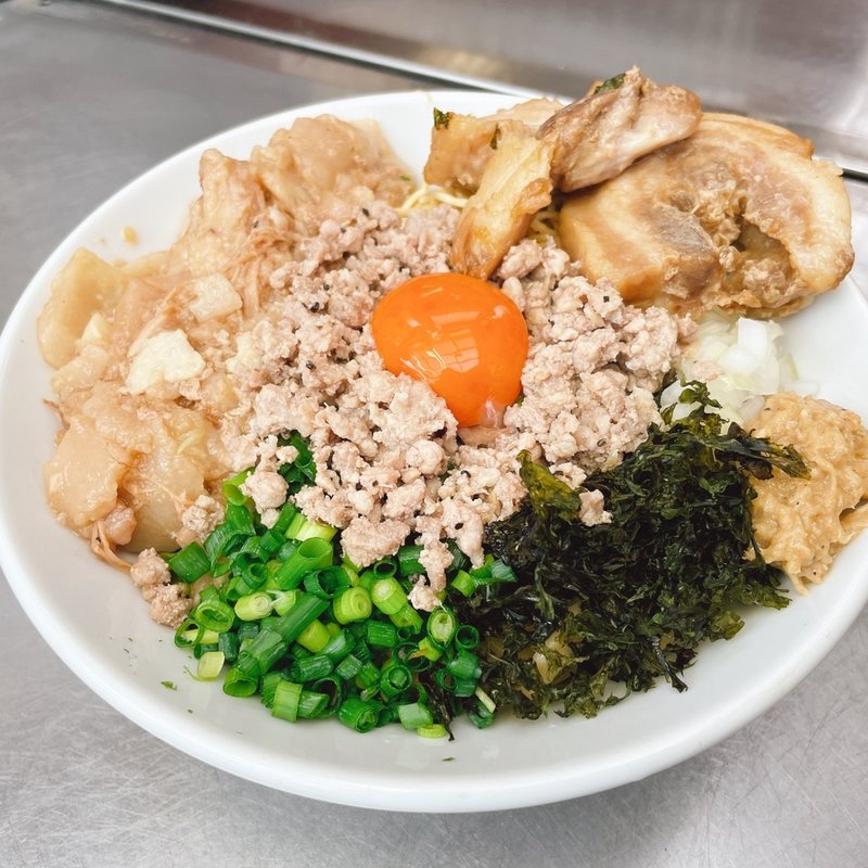 空前の帆立まぜそば(ラーメン専科 竹末食堂)