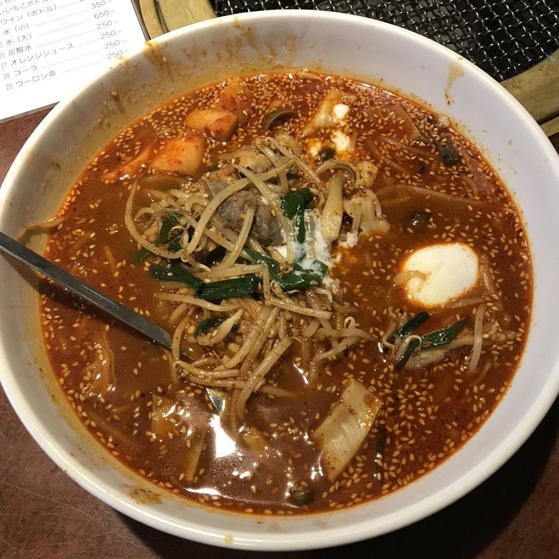 牛もつチゲラーメン(夕浜亭)
