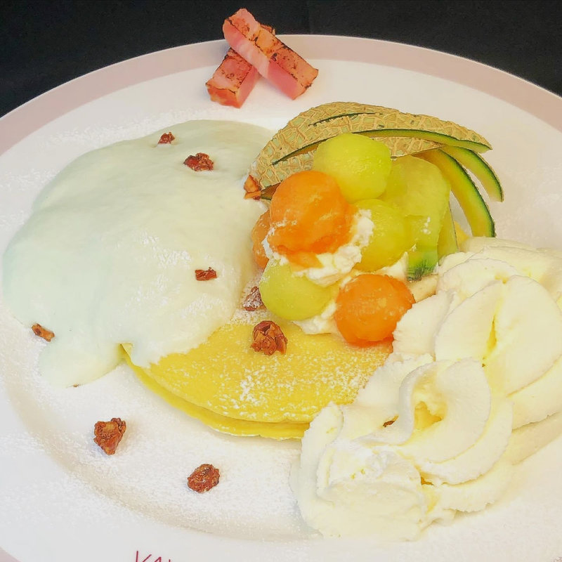 完熟WメロンのVAVAパンケーキ(パンケーキ cafe VAVA 日本橋)