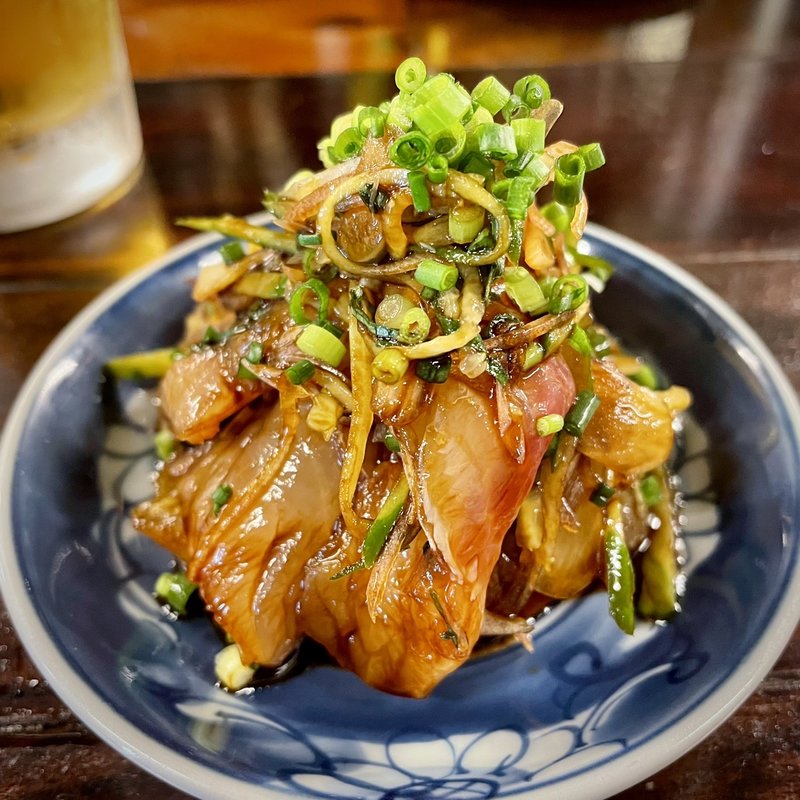 鮮魚の青唐辛子醤油漬け(かすがい)