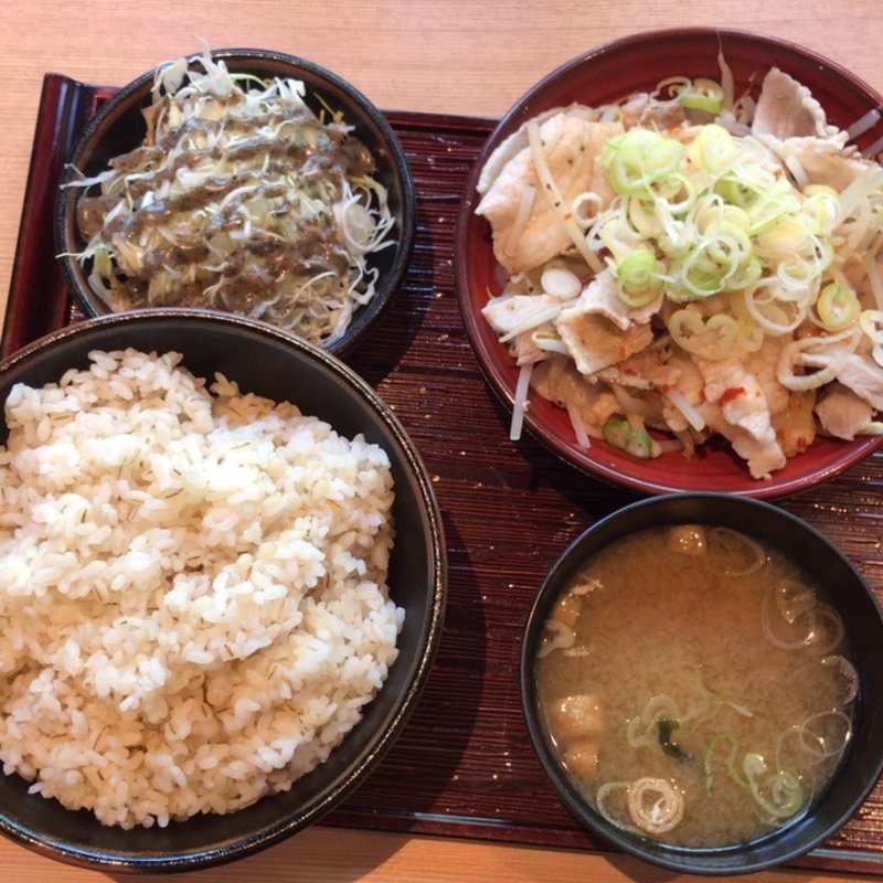 もち豚ポン酢定食 ご飯特 お肉大盛り(豚郎 伏見店 （ぶたろう）)