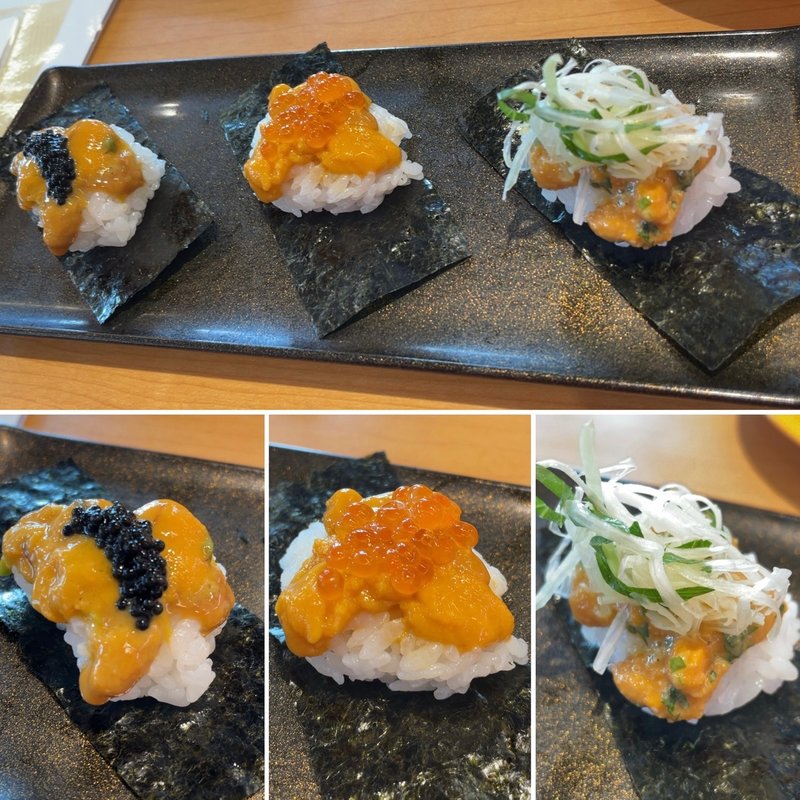 新物うに 鮨し人流3種盛り(スシロー 八千代高津店)