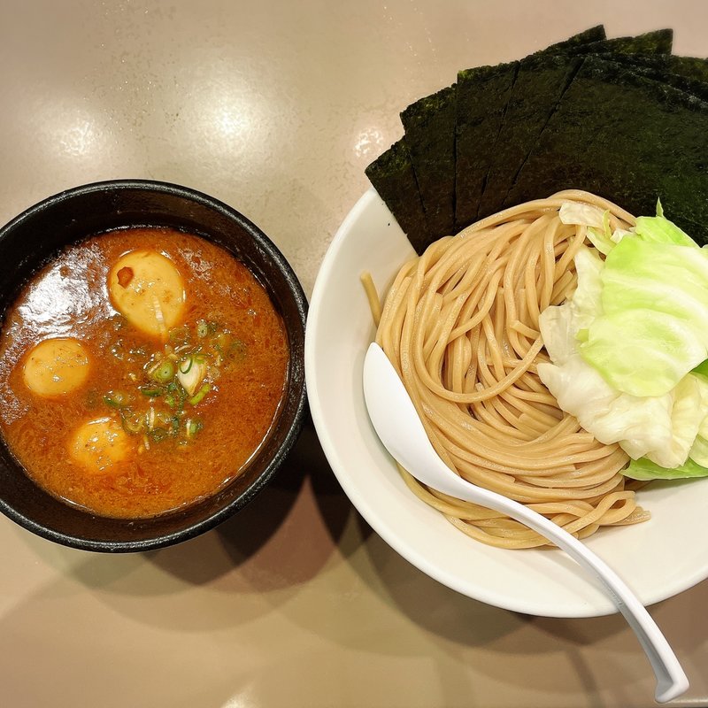 海老つけめん 味玉(つけ麺 五ノ神製作所 新宿店)