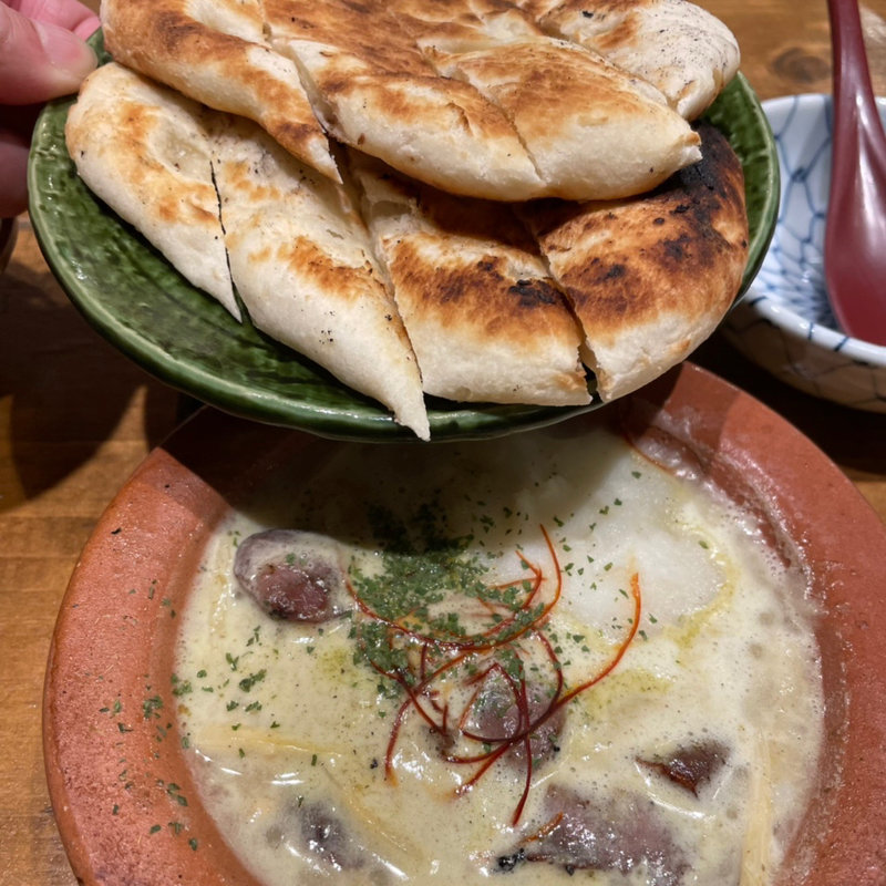鶏煮込グリーカレー(佐賀県三瀬村 ふもと赤鶏 田町店)