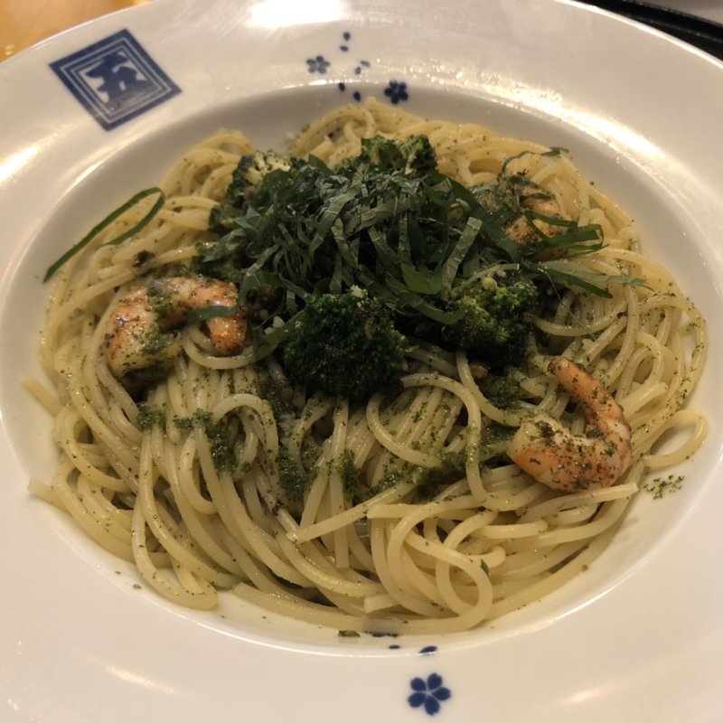 海老とブロッコリーの大葉ジェノベーゼ(洋麺屋五右衛門 東武池袋店)