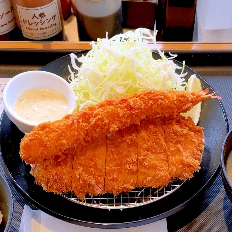 ロースかつ＆海老フライ定食(松のや 茂原店)